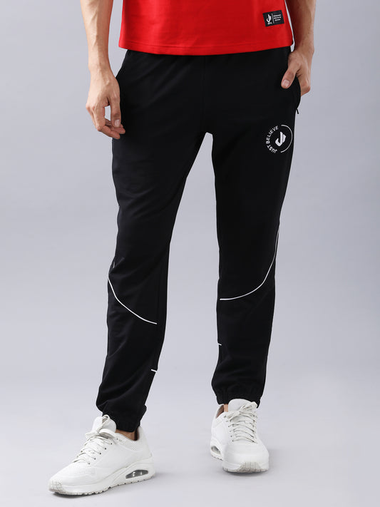 ESSENTIAL COTTON TERRY TRACKPANTS (BLACK)