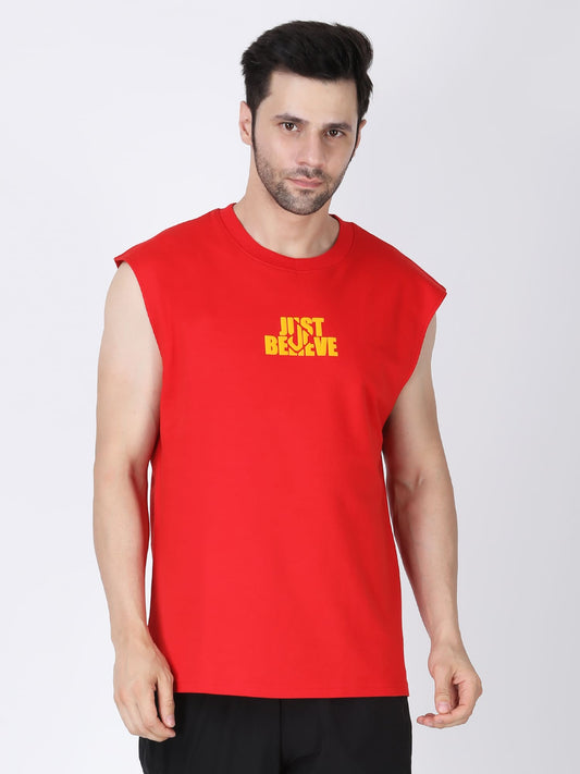 Essential Oversized Active Vest (Red)