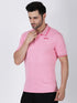 Jeffa Pink Essential Polo T-shirt For Men